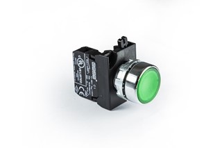 CM Serisi Metal 1NO Yaylı Düz Yeşil 22 mm Buton